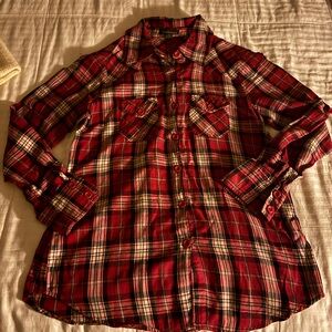 Forever 21 Red and Black Plaid Shirt